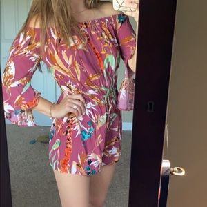 Mauve floral romper